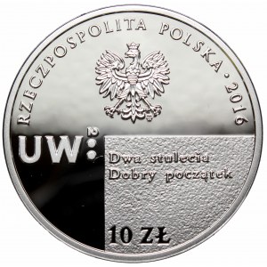 III RP, 10 złotych 2016 200 rocznica utworzenia Uniwersytetu Warszawskiego