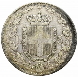 Włochy, 5 lirów 1879 Umberto I,R - Rzym