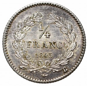 Francja, 1/4 franka 1845 B