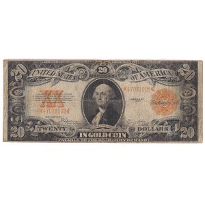 USA, 20 dollars 1922 Gold certificate