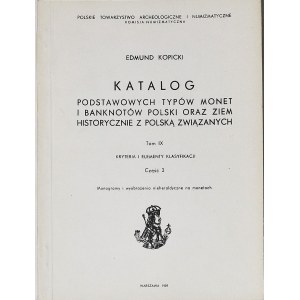 Kopicki, Katalog monet, tom IX, cz 3, monogramy i wyobrażenia nie heraldyczne
