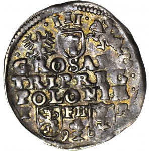Zygmunt III Waza, Trojak 1596, Poznań, znak rozdziela datę