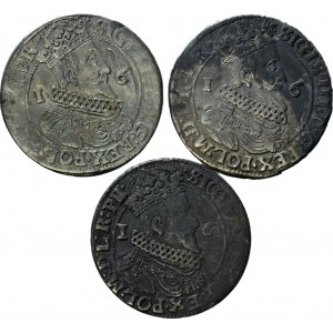 3 szt. zestaw monet, Zygmunt III Waza, Orty 1624, Gdańsk
