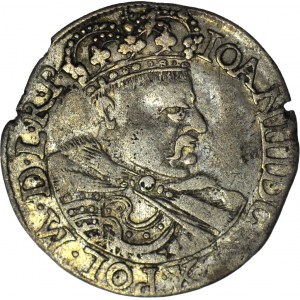 Jan III Sobieski, Szóstak 1682, Kraków, popiersie w koronie