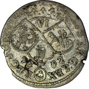 Jan III Sobieski, Szóstak 1682, Kraków, popiersie w koronie