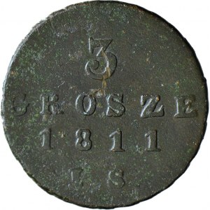 Księstwo Warszawskie, 3 grosze 1811 IS