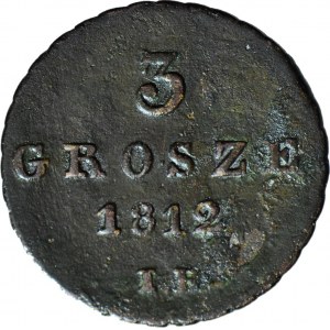 Księstwo Warszawskie, 3 grosze 1812 IB