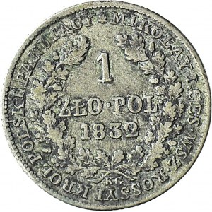 R-, Królestwo Polskie, Aleksander I, 1 złoty 1832, mała głowa