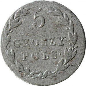Królestwo Polskie, 5 groszy 1823 IB, b. rzadki rocznik