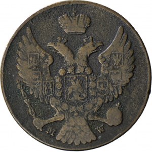 Królestwo Polskie, 3 grosze 1836, MW, KROPKA PO DACIE, rzadkie