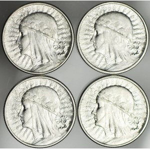 4 szt. zestaw monet II RP, 2 zł 1932,33,34 Głowa
