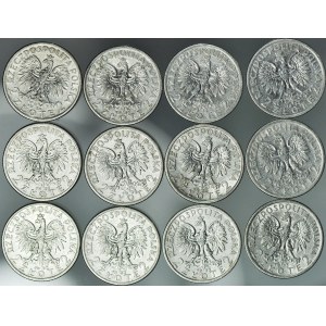 12 szt. zestaw monet II RP, 2 zł 1932,33,34 Głowa
