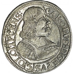 Austria, Karol II von Lichtenstein, 3 Krajcary 1670, Ołomuniec, WYŚMIENITY