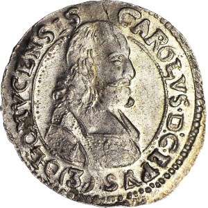 Austria, Karol II von Lichtenstein, 3 Krajcary 1670, Ołomuniec, RZADKA ODMIANA