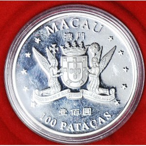 Makau 100 pataca, 1999, Powrót Makau do Chin, 1 oa AG 925