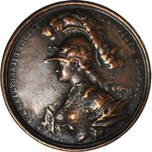 Rosja, Katarzyna II, Medal wybity z okazji objęcia władzy w 1762 r., brąz 65 mm