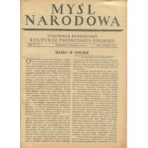 Myśl Narodowa. Tygodnik poświęcony kulturze twórczości polskiej.