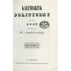 [Kalendarz] – Kalendarzyk Polityczny na Rok 1847.
