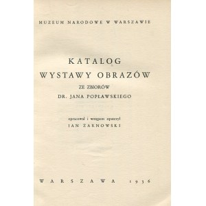 ŻARANOWSKI Jan – Katalog wystwy obrazów ze zbiorów dr. Jana Popławskiego.