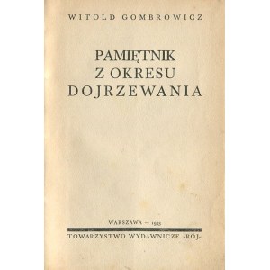 GOMBROWICZ Witold – Pamiętnik z okresu dojrzewania.