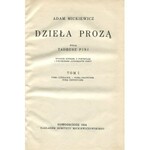 MICKIEWICZ Adam – Dzieła prozą wydał Tadeusz Pini. Wydanie zupełne, z portretami i podobiznami autografów poety. T. I-V w trzech woluminach - komplet.