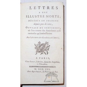 (CARACCIOLI Ludwik Antoni de), Lettres a une Illustre Morte.