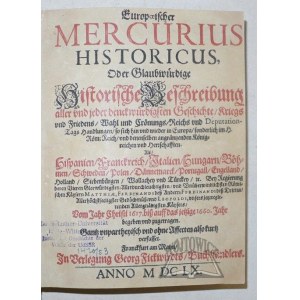 EUROPOEISCHER Mercurius Historicus.