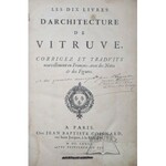 VITRUVIUS Pollio Marcus, (PERRAULT Claude), Les Dix Livres D'Architecture De Vitruve: Corrigez Et Tradvits nouvellement en François, avec des Notes & des Figures.