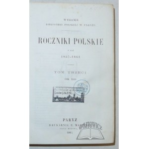 ROCZNIKI Polskie z lat 1857 - 1861.