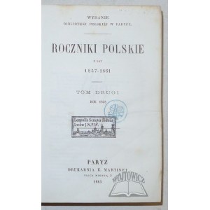 ROCZNIKI Polskie z lat 1857 - 1861.