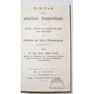 GELPKE Aug(ust) Heinr(ich) Christ(ian), Lehrbuch einer populären Himmelskunde.