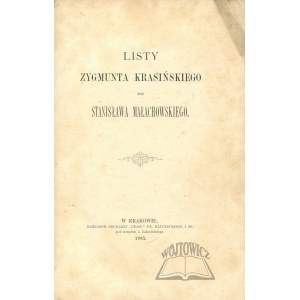 KRASIŃSKI Zygmunt, Listy do Stanisława Małachowskiego.