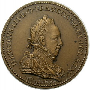 Henryk III Walezy i Ludwika Lotaryńska, XIX wieczny medal wzorowany na medalach z epoki