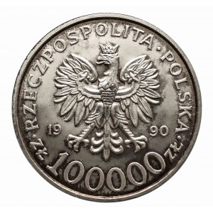 Polska, Rzeczpospolita Polska od 1989, 100000 złotych 1990, Solidarność typ A.