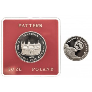 Polska, Rzeczpospolita Polska od 1989, Polonia Warszawa pod Barbakanem, zestaw dwóch monet.