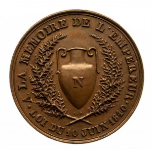 Francja, Napoleon Bonaparte, medal poświęcony sprowadzeniu szczątków Cesarza w 1840 roku do Francji