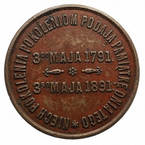 Polska, medal z okazji 100-lecia uchwalenia Konstytucja 3-go maja, 1891