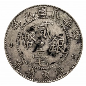 Chiny, Prowincja Kwang-Tung, 20 centów 1920 (rok 9-ty)