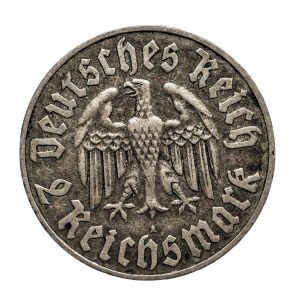 Niemcy, Republika Weimarska 1918-1933, 2 marki 1933 A, Berlin, 450 rocznica urodzin Marcina Lutra.