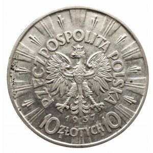 Polska, II Rzeczpospolita 1918-1939, 10 złotych Piłsudski 1937, Warszawa.