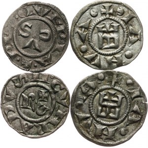 Włochy, zestaw denarów. XI - XIII wiek, Genua, Ancona, Asti