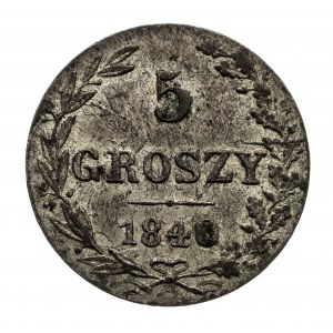 Polska, Zabór rosyjski, Mikołaj I 1825–1855, 5 groszy, 1840 MW, Warszawa - hybryda