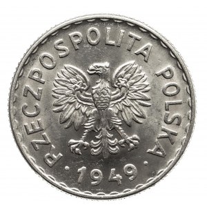 Polska, PRL 1944-1989, 1 złoty 1949 AL