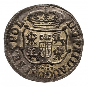 Polska, August III Sas 1733-1763, 1/24 talara (grosz) 1753 FWoF, Drezno.
