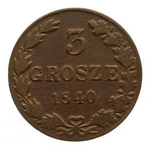 Polska, Zabór rosyjski, Mikołaj I 1825-1855, 3 grosze 1840 MW, Warszawa