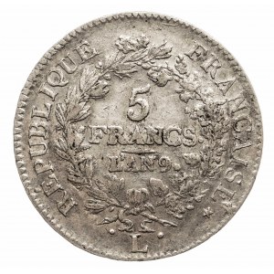Francja, Konsulat 1799-1804, 5 franków L'an 9 (1801) L, Bayonne