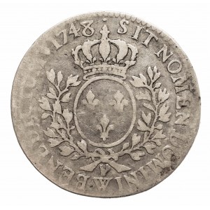 Francja, Ludwik XV, 1/2 ecu 1748 W, Lille
