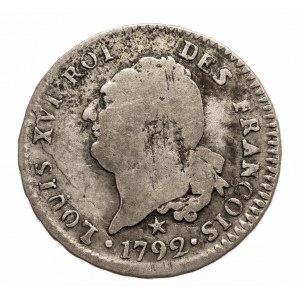 Francja Ludwik XVI, 30 sols (1/4 ecu) 1792 W, Lille