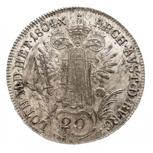 Austria, Franciszek II 1792 - 1806, 20 krajcarów 1804 B, Kremnica (2)