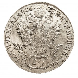 Austria, Franciszek II 1792 - 1806, 20 krajcarów 1806 B, Kremnica (1)